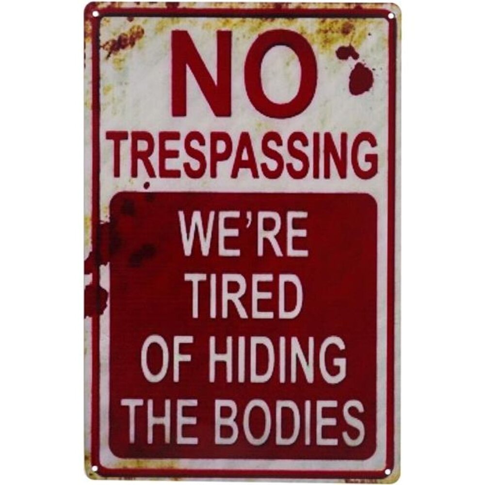 CVNDKN Halloween Decoration Halloween Signs Retro‎ Fashion Chic Funny Metal Tin